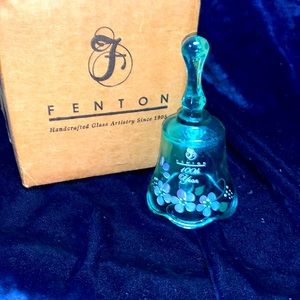 Fenton Teal Bell 109 year Anniversary scalloped edge Bell